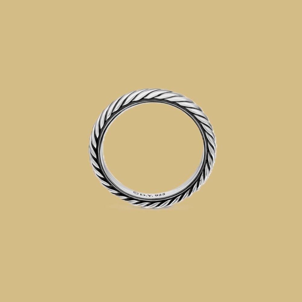 DAVID YURMAN Stack Ring 925 Sterling Silver 3mm Size 9 - Picture 5 of 6
